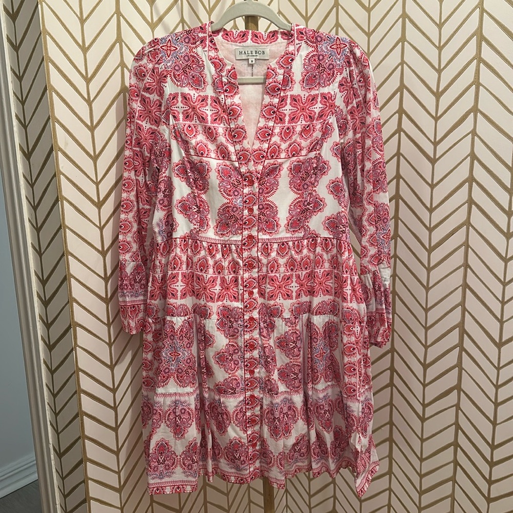 Pink Mini Dress with long sleeve